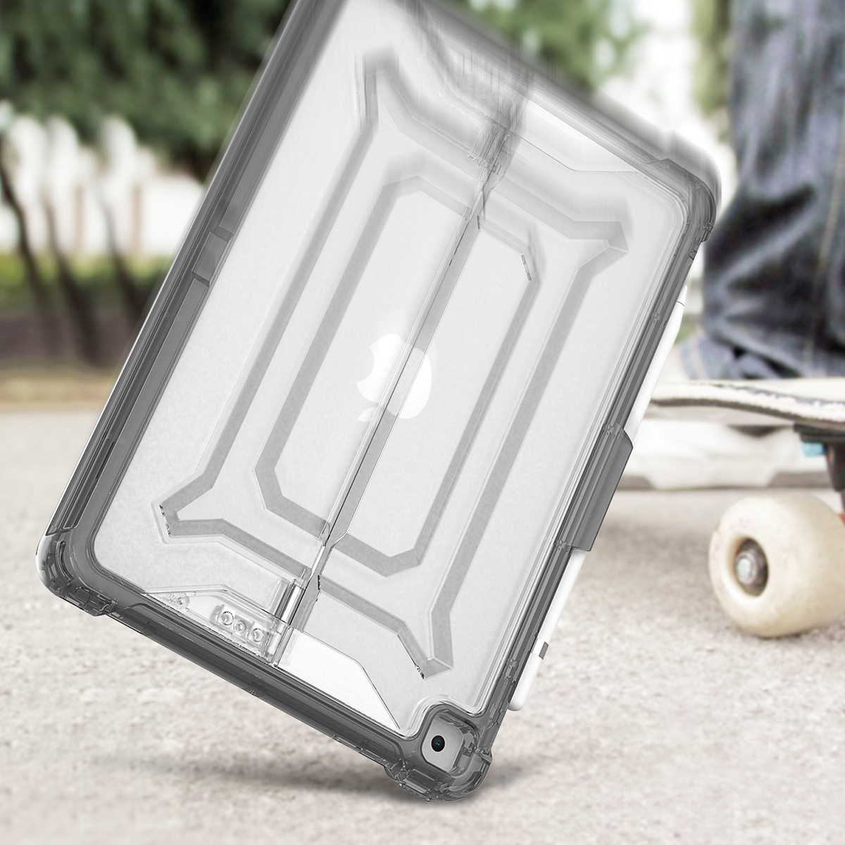 2022 newest tablet case clear TPU shockproof back cover with PC kickstand for iPad 10.2" / pro 10.5"
